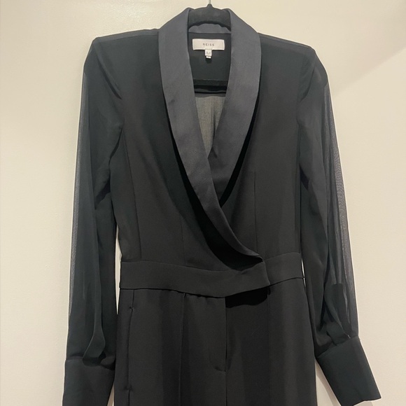 Reiss Black Suit Jumpsuit Size 2 - Picture 9 of 13